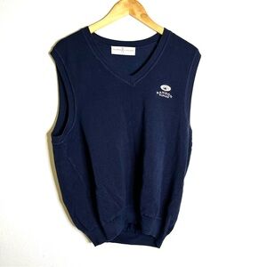Bandon Dunes Golf Club Fairway & Greene Navy V-Neck Sweater Vest men’s sz M Pima